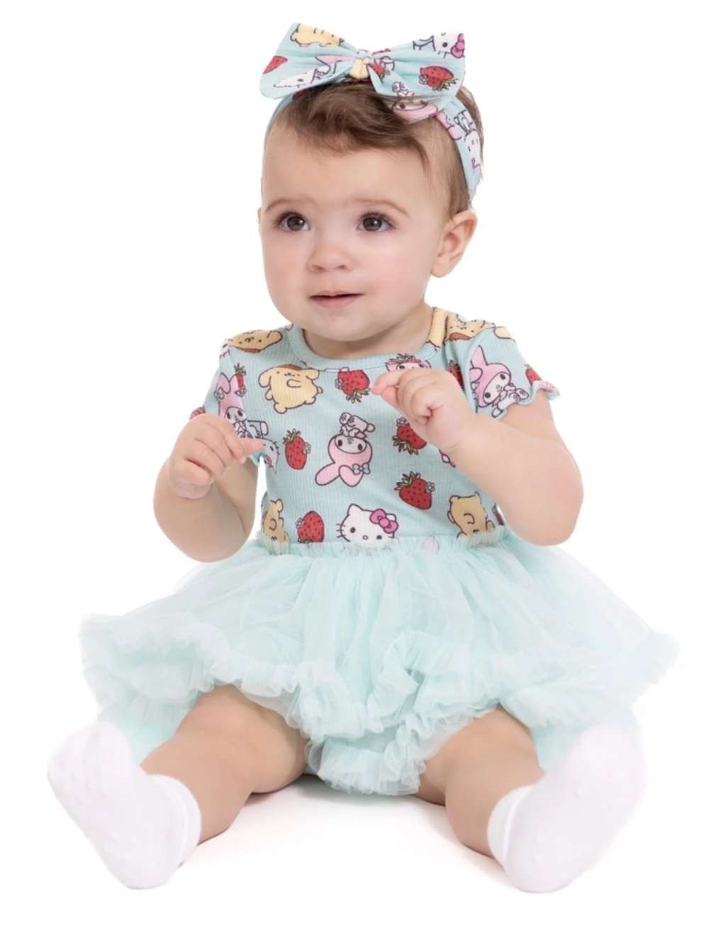 Hello Kitty Baby Girls Tutu Dress Bodysuit with Matching Headband, 2-Piece - Picture 10 of 10